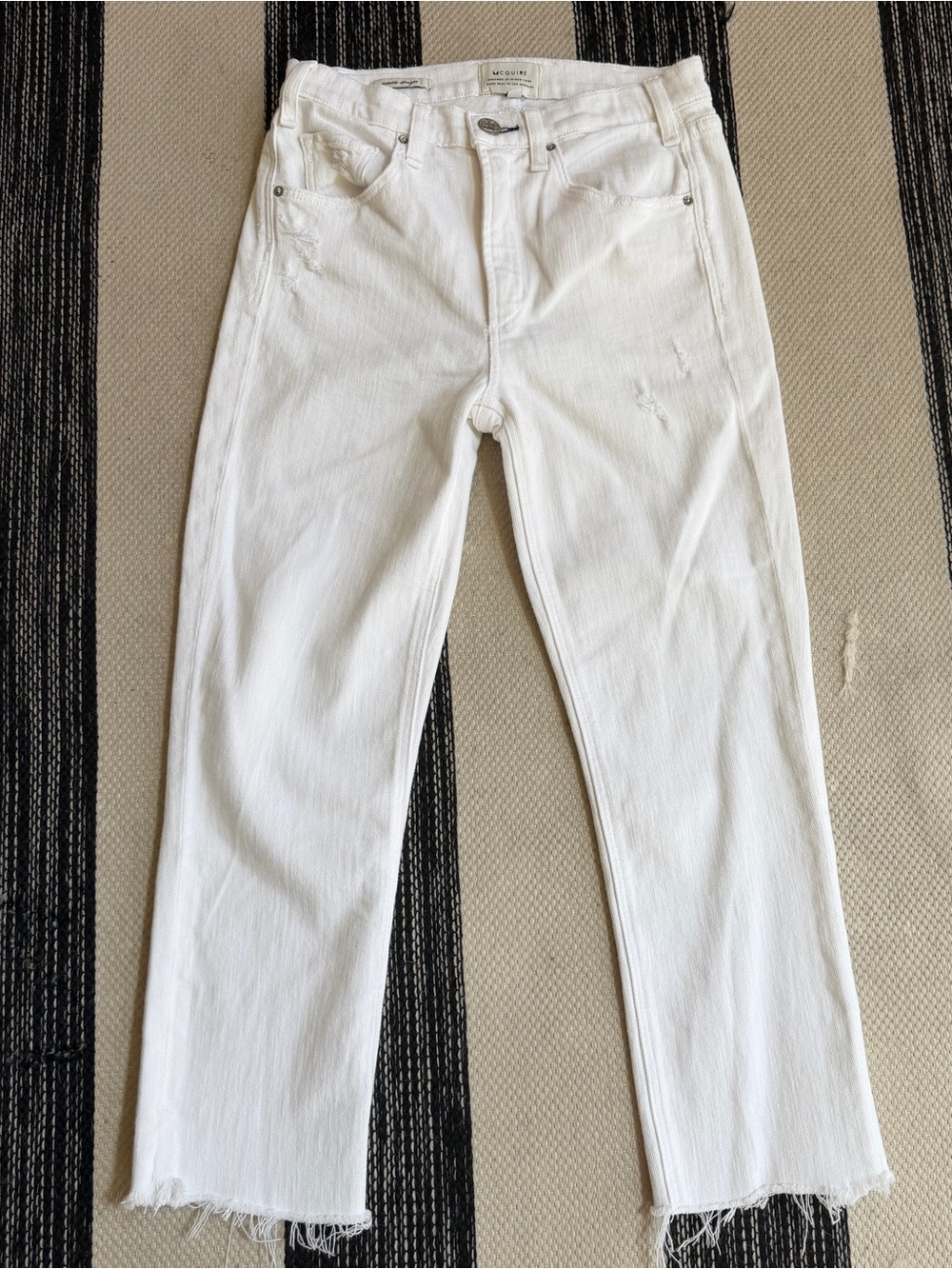Mcguire Women's White High-Rise Vintage Straight Leg Jeans Size 27